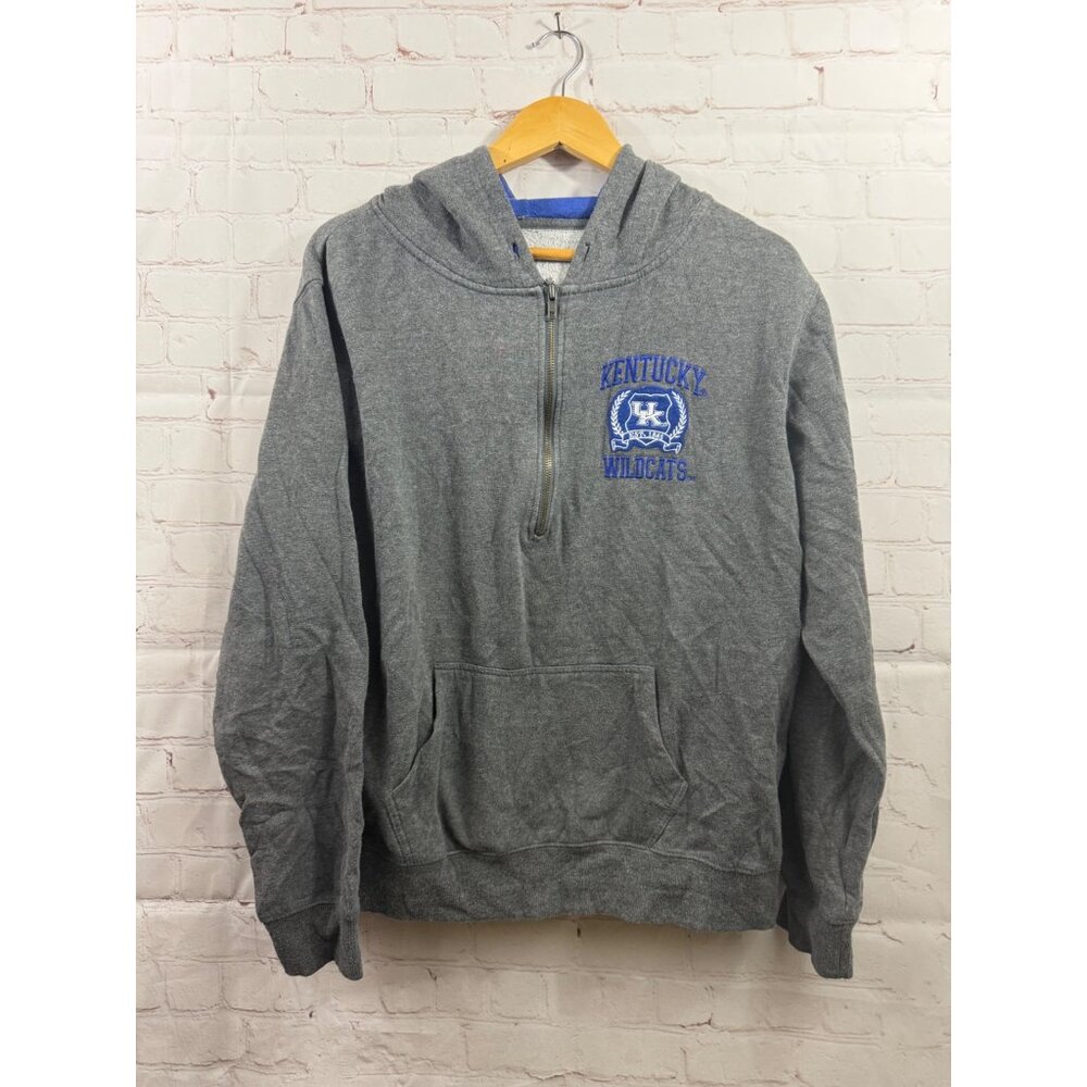Kentucky Wildcats Hoodie Mens Size XL Gray Stadium Athletics 1/4 Zip Pullover